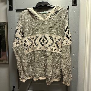 Maurices Beige and Black V-Neck Sweater
